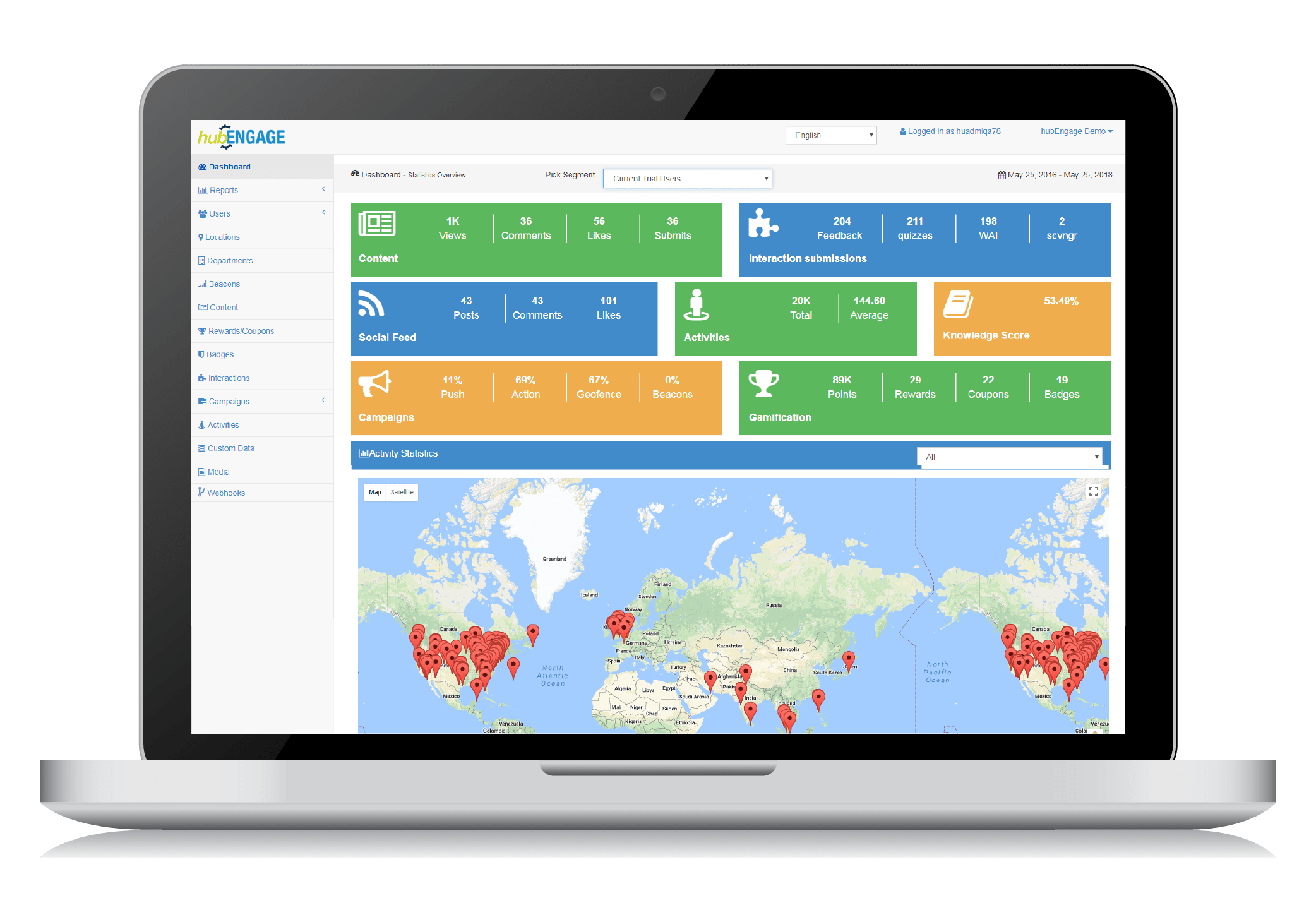 user-friendly hubEngage employer dashboard