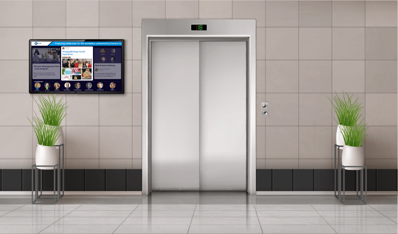 digital signage for internal communications for employee engagement on tv displays in offices