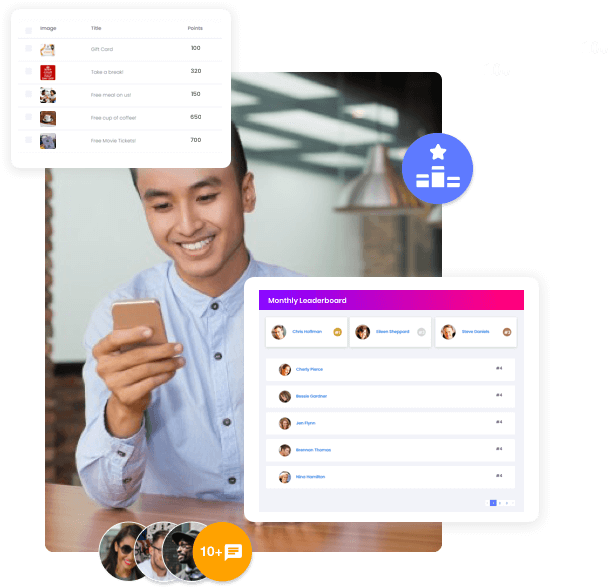 Incentivize with points, gift cards and leaderboards