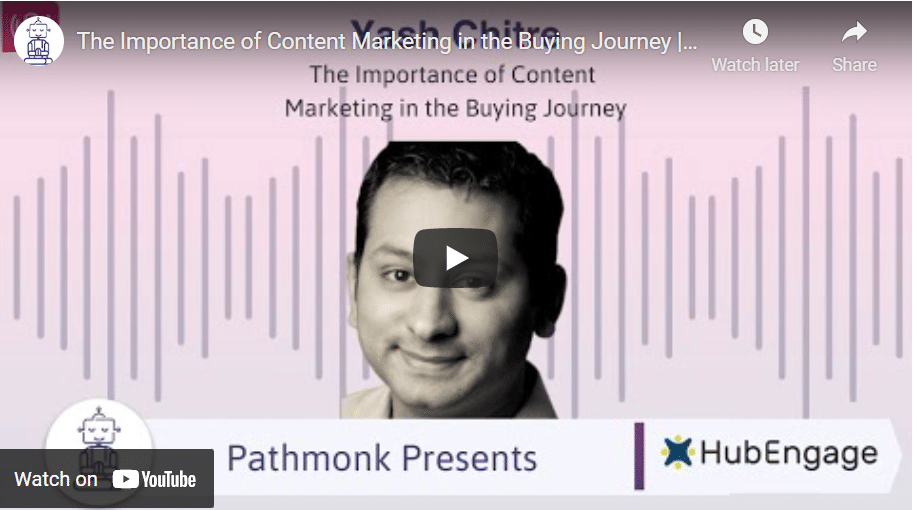 The Importance of Content Marketing in the Buying Journey | Interview with Yash Chitre from HubEngage