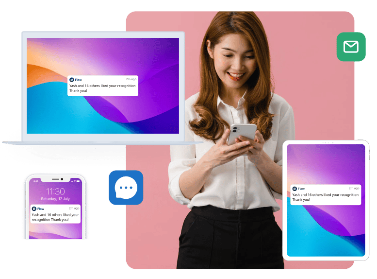 HubEngage Instant Messaging App for team communication is available on iOS, Android and Web making it easy for employees to access from anywhere anytime.