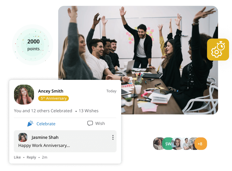 Use our Employee Recognition Platform to automate employee milestones like anniversaries, birthdays and other recognitions.
