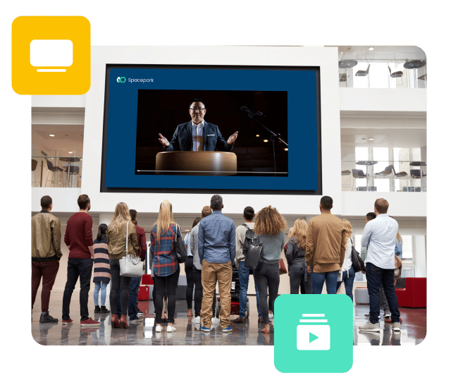 Digital signage for employee communication Digital Signages on TVs to engage, recognize and inform employees in high traffic areas with a cloud-based digital signage software.