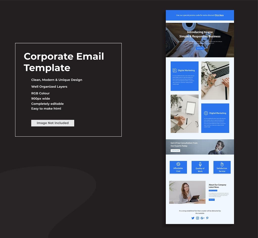 newsletter template free, employee newsletter, company email platform