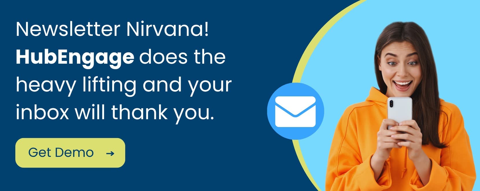 internal newsletter software blog cta banner with get demo button.