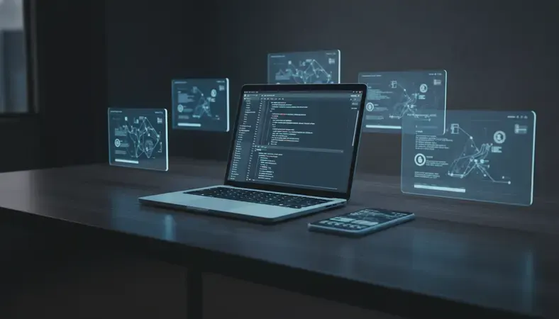 Dashboard view showing various business applications connected to a central collaboration platform with data flowing between systems