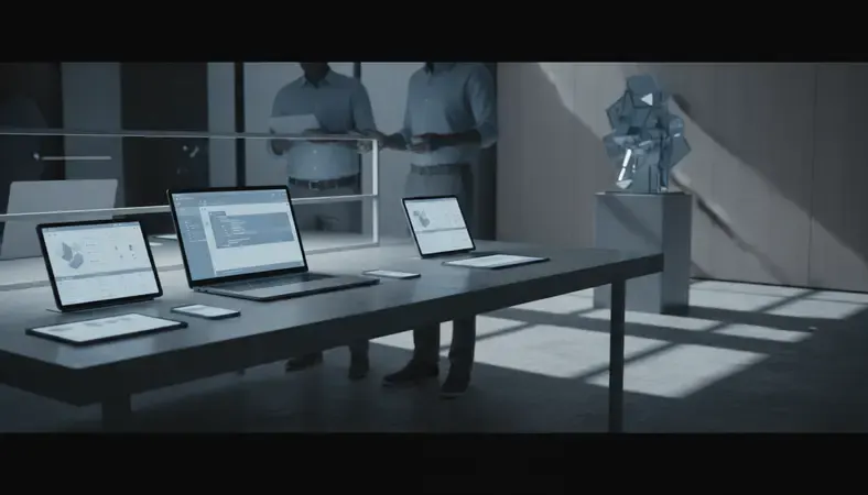 Modern workplace with managers using digital scheduling tools on tablets and computers