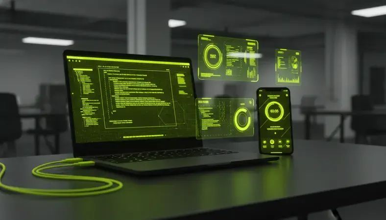 Modern smartphone displaying employee clock-in interface with time tracking features