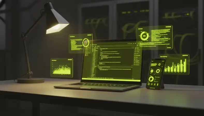 Screenshot of time tracking analytics showing cost savings and efficiency metrics