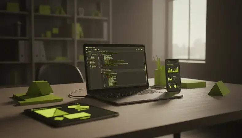 Employee experience platform dashboard showing engagement metrics, survey results, and recognition feed on a mobile and desktop interface