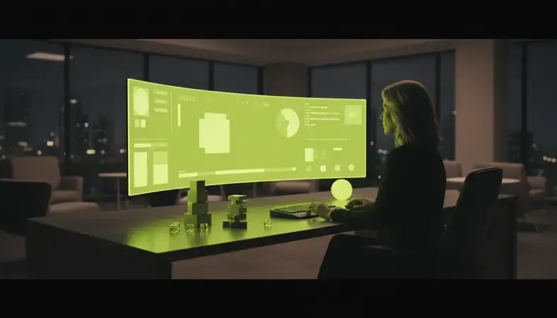 HR manager reviewing employee engagement gamification dashboard on a large screen in a modern office setting