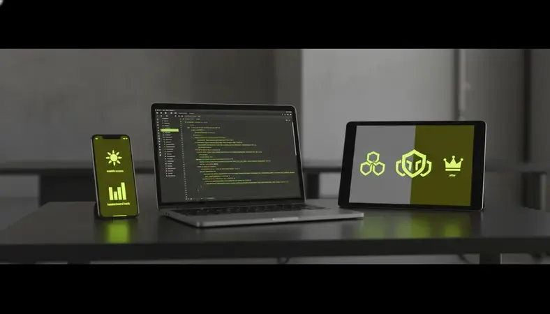 Side-by-side comparison graphic of employee engagement gamification platform features including mobile access, badge systems, and leaderboard tools