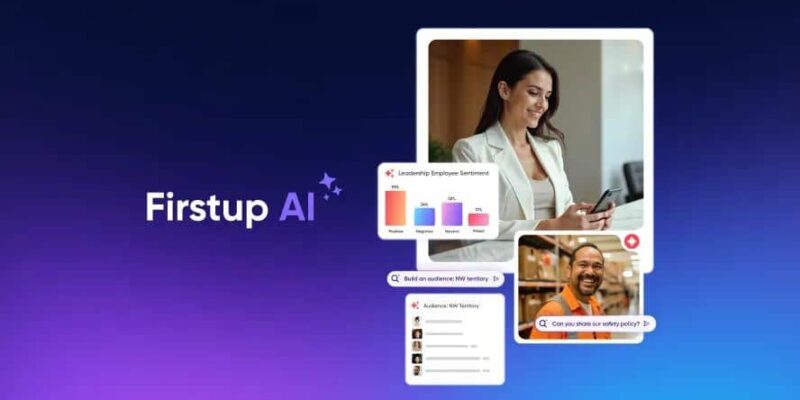 firstup cover image showing its features and screenshots.