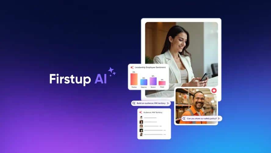 firstup cover image showing its features and screenshots.