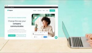 happeo platform homepage showing interface with internal communications dashboard and Google Workspace-based intranet experience