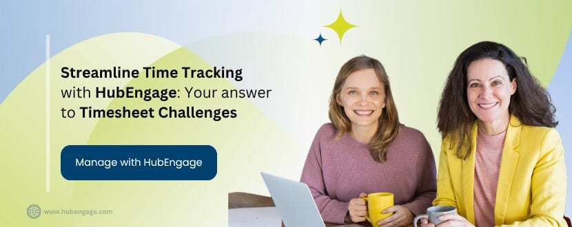 Employee timesheet software banner showing professionals using a platform to streamline time tracking and manage work hours