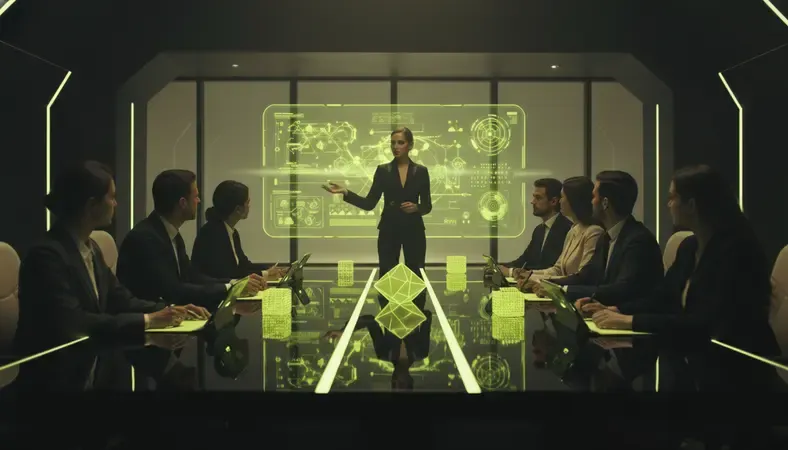 HR manager leading an employee development training session in a modern conference room with diverse team members