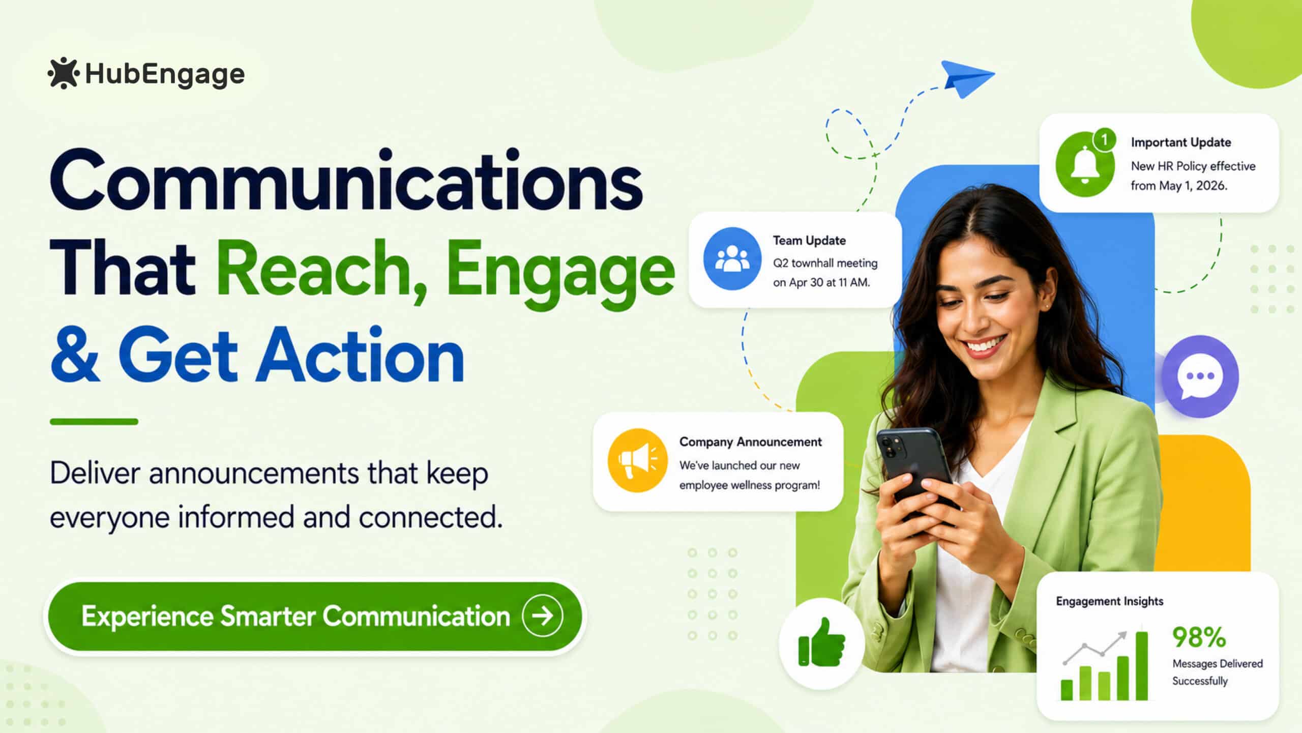 cta banner to choose hubengage communication hub to improve frontline employee communication.