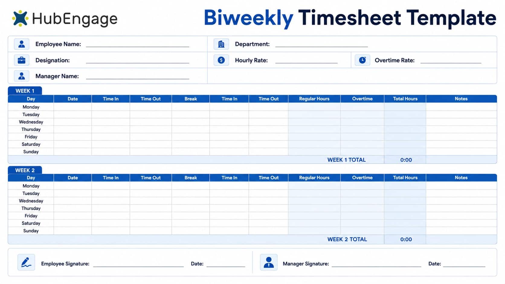 biweekly timesheet template