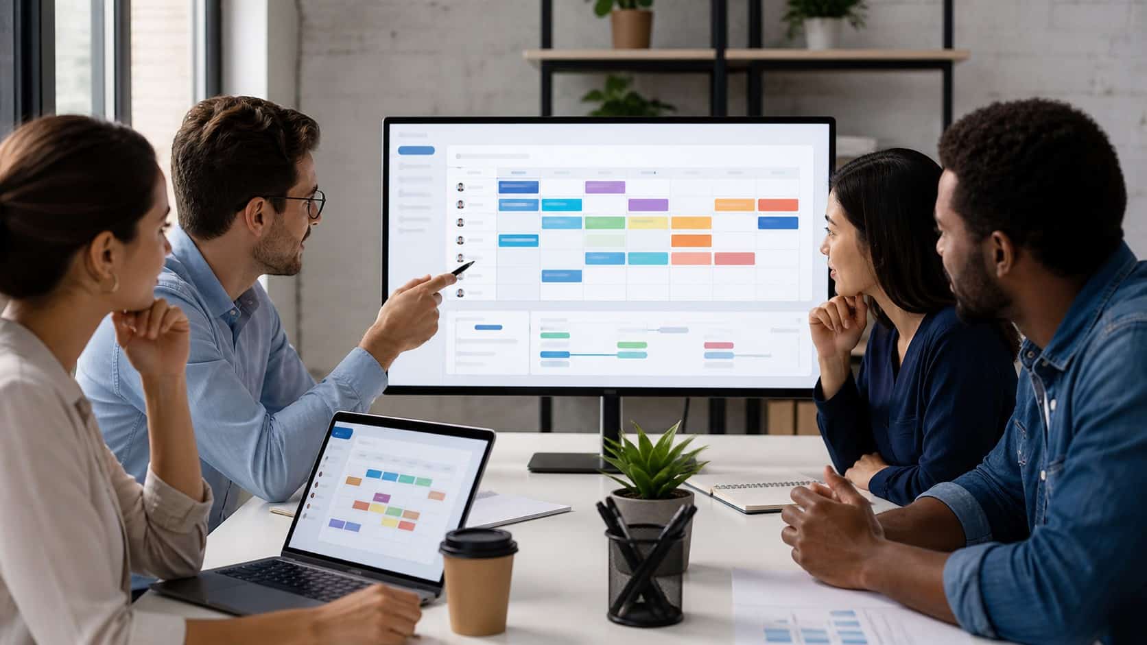 Online staff scheduling dashboard showing employee shifts, availability, and schedule management tools.