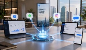 multi-channel communication platform showing different mediums of communication.