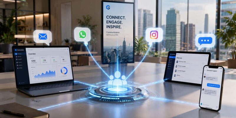 multi-channel communication platform showing different mediums of communication.