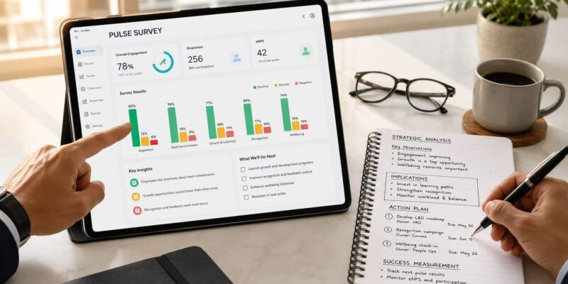 pulse survey examples in a tablet