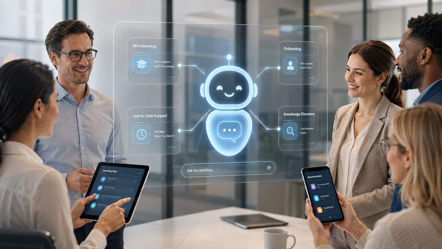 team using ai chatbot for employee learning