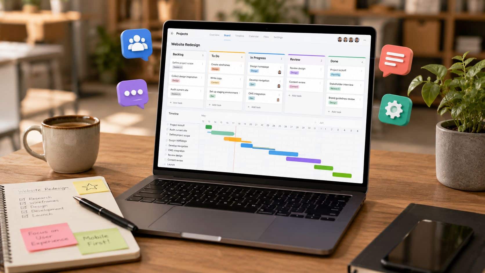 project management software dashboard